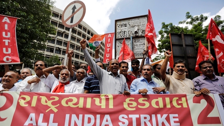 Millions of Indian workers strike Millions of Indian workers strike