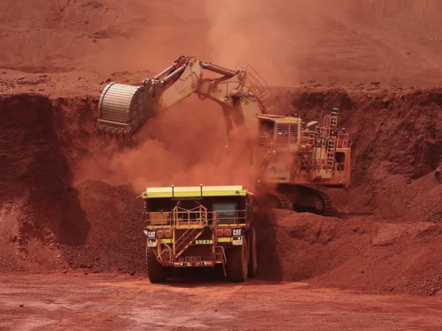 Iron ore mining operations in the Pilbara region of Australia