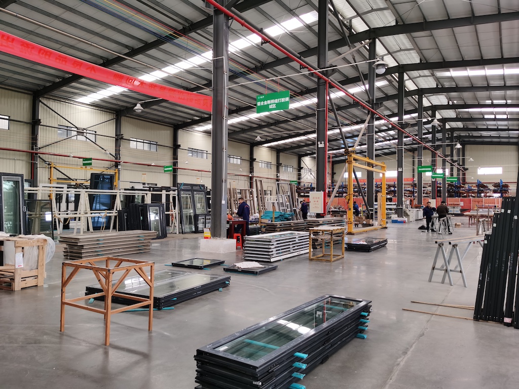 the workshop of the aluminum windows factory the workshop of the aluminum windows factory