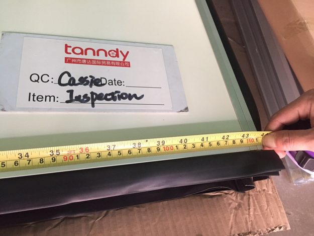 checking the sizes of the door