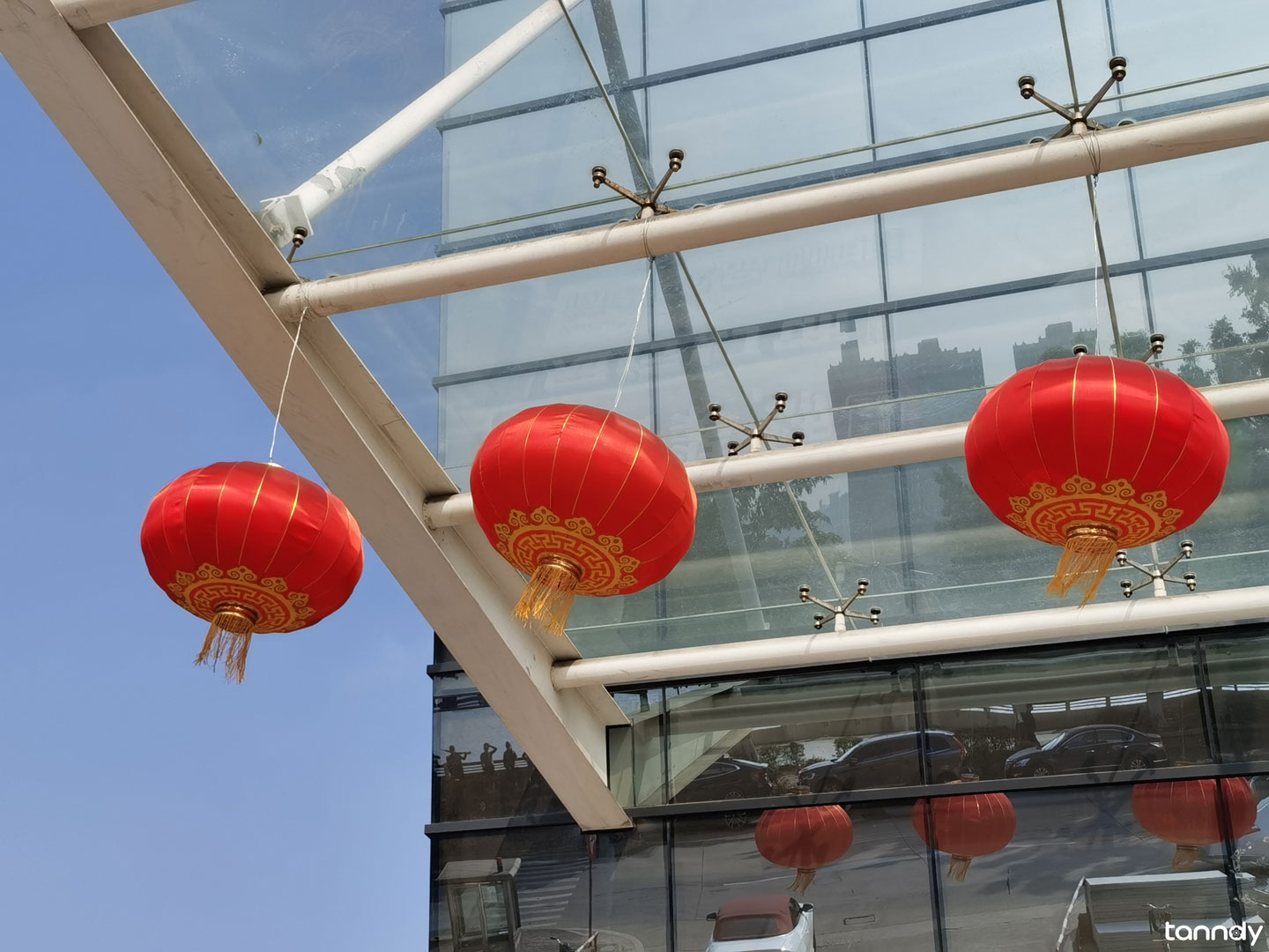 Lantern outside of every building before Chinese-new-year