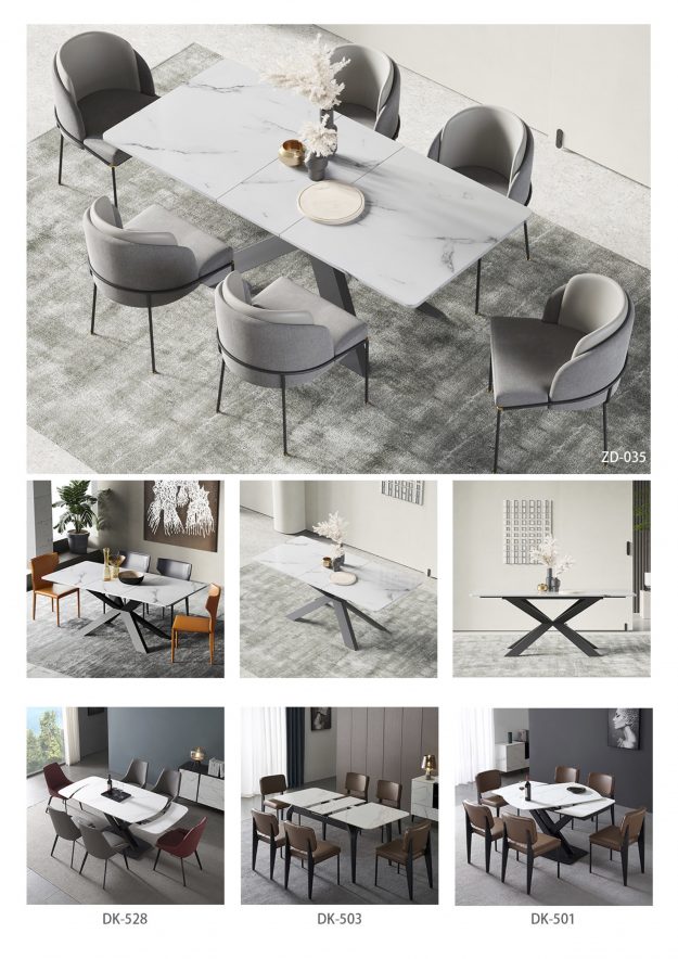 Fordable Square marble top Dining Table