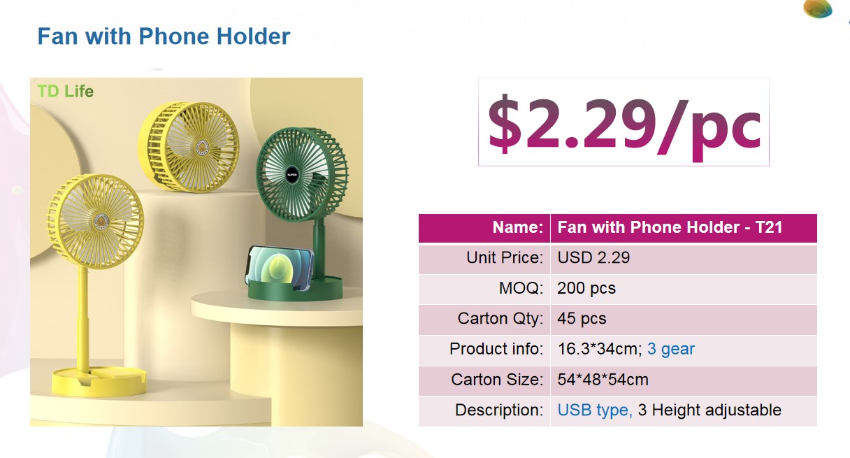 Fan with Phone Holder
