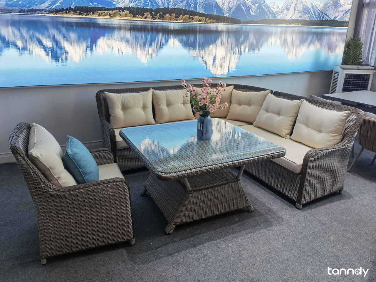 outdoor l shape sofa set with glass top coffee table outdoor l shape sofa set with glass top coffee table