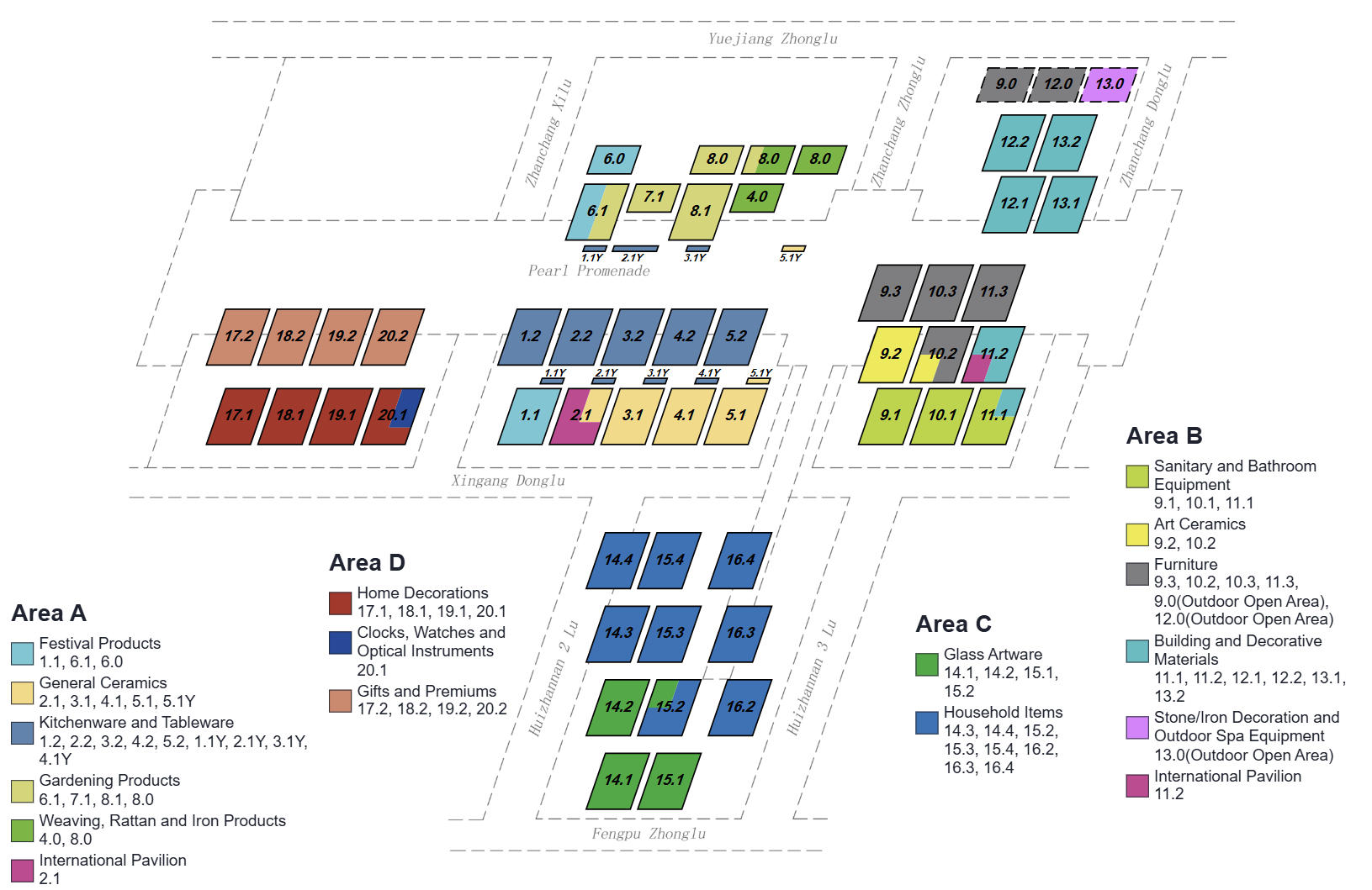 Exhibition Section Floor Map of the China Import and Export Fair
